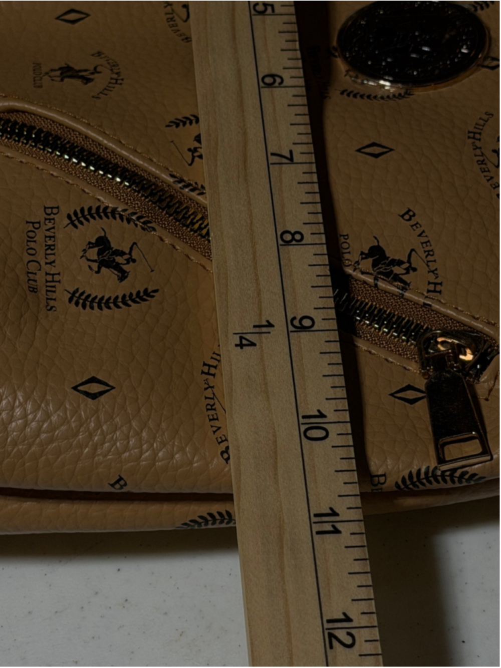 Beverly Hills Polo Club Tan Logo Crossbody Shoulder Bag - Picture 6 of 11